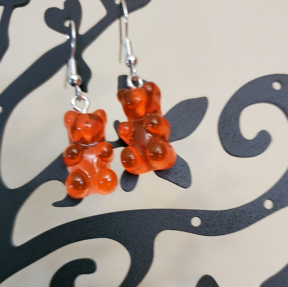 Red Gummy Bear Earrings - Picture 5 of 7